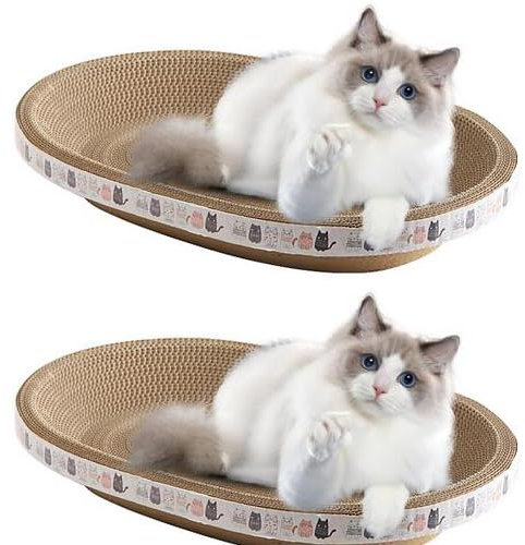 Eteslot 2 kratzpappe rund für Katzen - ovales katzenkratzbretter schüssel Nest -kratzpappe Katze katzenkratzbretter für Kratzbäume und Bett - Katzenmöbel-Kratzbaum für den Innenbereich