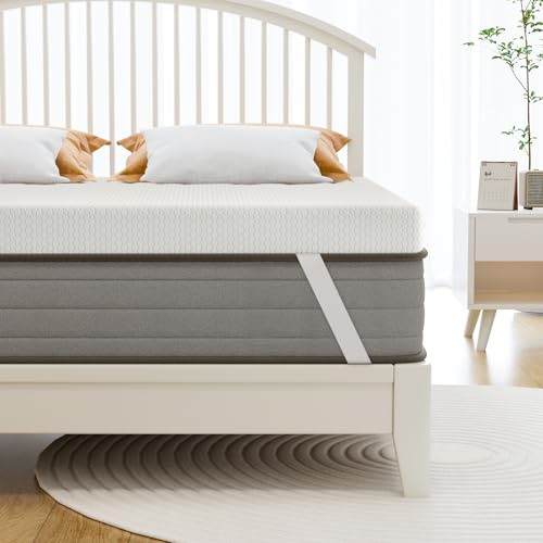 wowttrelax Gel Memory Foam Mattress Topper 3in Small Double Mattress Topper | Dual-Layer Foam Topper, Flexible Ventilated Design With Washable & Removable Knitting Cover, Back Pain Support (120x190x7cm)