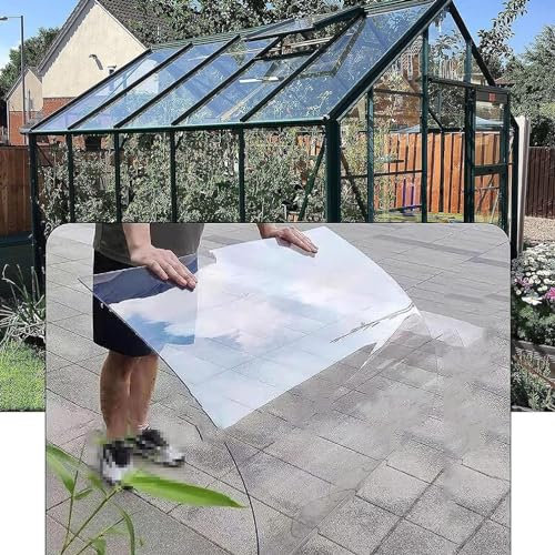 Polycarbonat Dachplatte,Klar Acrylglas Platten,Gewächshausplatten Stegplatte,Markisen für Außenbereich Terrassen,UV-Schutz,Regensichere Dachverkleidung,Einfach zu Schneiden (1.82x8m)