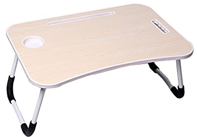 Fällbart bord på sängen, sängskrivbord för bärbar dator, vikbart brickbord, bärbart laptopstativ, vikbart skrivbord, läshållare för soffa golv barn, 23,6 x 40,7 x 28,8 cm, vit lönn
