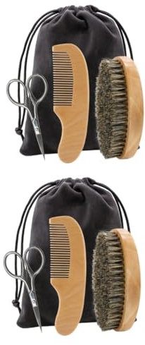 FRCOLOR 2sätze Bartpflege Bartschneider Bartbürste Und Schere Professionelle Pflege Für Herren Langlebige Materialien Für Verschiedene Bartformen