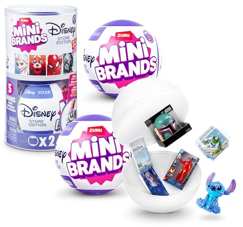 Cápsula Mini Brands Disney Store Serie 3 de ZURU, Minis, Bola con Sorpresa, coleccionables Disney, (2 Capsules)