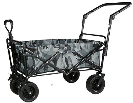 IRYZE Bollerwagen Faltbar Zusammenklappbarer Mehrzweckwagen, Campingwagen Mit 4 Rädern, Gartenwagen, Tragbarer Outdoor-Angelwagen Für Picknick, Strand Gartenwagen (Color : A)