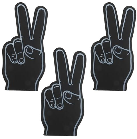 BESPORTBLE Requisite für Cheerleading Schaumstoff Finger 3 Stück Schwarz | Schaumstoff Finger für Anfeuern im Sport, Partyzubehör für Hochzeiten und Partys, Abschlussgeschenk