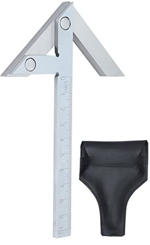 Medidor De Trazado Central,Regla De Medición De Calibre De Trazado Central Para Carpintería,Calibre Central Herramienta De Trazado De Medición De Regla De Línea De Acero Inoxidable De 100x70 Mm Para C