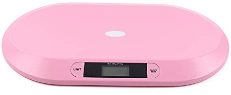 LCD-Display Digitale Babywaage, Kätzchenwaage, Haustierwaage, Kinderwaage bis 20 kg, Babywaage in 10-g-Schritten, Rosa