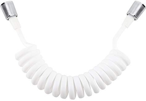 Flexibler Duschschlauch, Langlebig und Leicht zu Reinigen, Anti-Wicklung, 2 M Länge, für Dusche, Handwäsche, Bidet-Sprühgerät (WHITE)