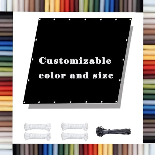 Right Angle Awning, Balcony Cladding with Rope, Waterproof Awning Fabric, Patio Canopy, Balcony Fence Screen, Privacy Screen for Canopy, Balcony, Patio, Swimming Pool, Black, 1.2 x 3.8 m