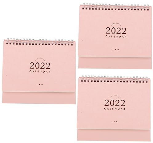 3 Stück 2022 Schreibtischkalender, Flip-Monatskalender, Minimalismus-Kalender, Jahreskalender, Planer, Tischkalender, Schreibtischdekoration, Heimkalender, Papier, faltbar, Clamshell-Anhang,