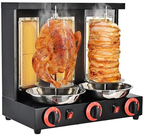 Machine À Kebab De Barbecue À Gaz, Gril De Four À Rôtissoire Vertical, Grils À Gaz En Acier Inoxydable Avec Gril Rotatif Automatique, Pour La Cuisine De La Maison Du Restaurant