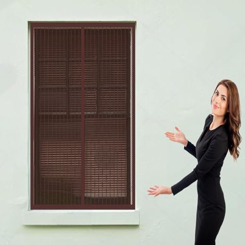 Mückenschutz Mückengitter 80 x 135 cm Insektenschutzgitter Kein Stanzen Erforderlich Easy Install Magnetvorhang für Balkontür Terrassentür, Braun
