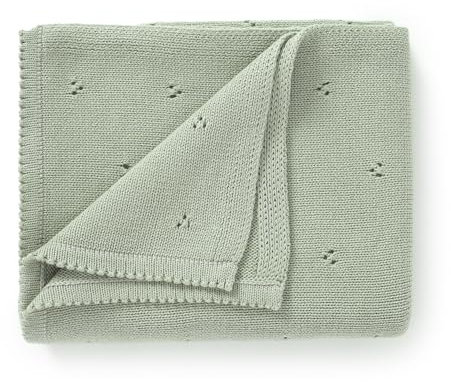 DovFanny Cotton Cellular Baby Blanket Knitted Soft Blanket for Newbron Baby Boy and Girls 100 x 80cm