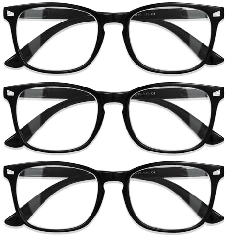 CCVOO Lesebrille für damen und herren mit blaulichtfilter - Augenoptik Brille Lesehilfe für Damen Herren (1.5, +Schwarz)