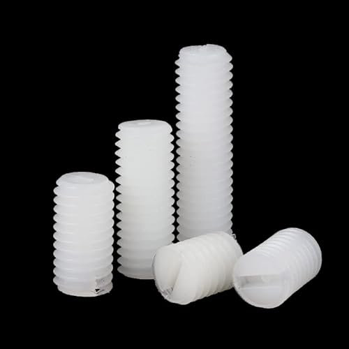 RKODRSMG 5/10/20/30/50/100 pièces M3 M4 M5 M6 M8 M10 M12 vis sans tête en Plastique vis de réglage à Fente en Nylon(20mm,M12-5PCS)