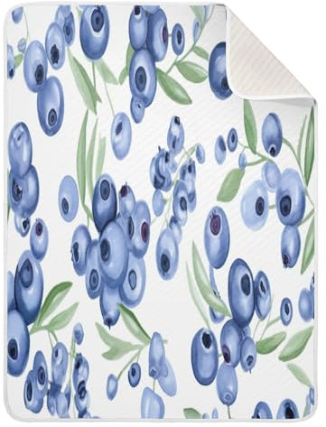 SKYSHU Blueberry Couverture d'emmaillotage unisexe en coton confortable pour la peau pour chambre d'enfant garçon et fille – Couverture d'emmaillotage douce et chaude pour tout-petits, berceau et