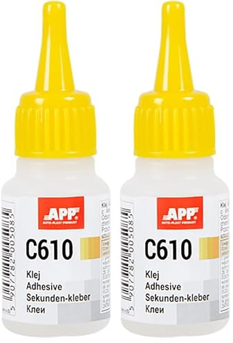 AUTO-PLAST PRODUKT APP C610 Colle cyanoacrylate forte | Colle liquide Super Glue | Idéale pour assembler le caoutchouc, les matières plastiques et le métal | Moyenne viscosité | 20 g (Lot de 2)