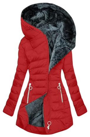 KOG Winterjacke Damen Daunenjacken Warme Wintermantel Daunenmantel Einfarbige Kleidung Frauen Dufflecoat Mode Frau Baumwolle Puffer Jacke Retro Parka Fleecejacken Teddy Jacken Große Größen S - 5XL