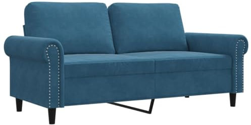 HETFTJN Koltuk Takimi Schlafcouch Schlafsofa Recamiere - 2-Sitzer-Sofa Blau 140 cm Samt für Relaxationsraum Sitzzimmer Jugendzimmer Hotelzimmer