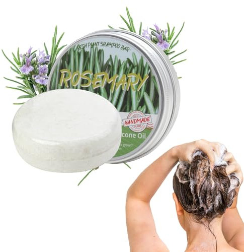 Rosemary Hair Shampoo Bar, Natural Solid Rosemary Regrowth Shampoo to Nourish Scalp Silicone-free Oil Eco Friendly Vegan Shampoos Bar for Hair Growth Nourishing Full Strengthening Anti Dandruff