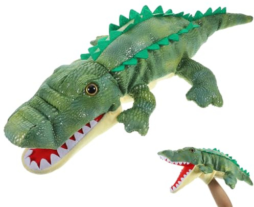 ibasenice Krokodil Handpuppe Aus Weicher Pp-Baumwolle Interaktive Tierhandpuppe Für Kinder Und Erwachsene Fördert Kreativität Und Hand-Auge-Koordination Beim Rollenspiel