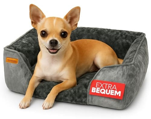 BOUCHABEL Kuscheliges Hundebett – Hundekissen, Hundekorb, Hundebett für kleine Hunde, weiche Hundecouch, waschbar und rutschfest, Füllung aus PP‑Baumwolle und geschreddertem Schaumstoff