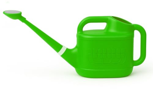 Keplin Regadera pequeña de 8 litros, regadera de plástico duradero para plantas de interior y exterior, jarra de jardín fácil de verter con aspersor rosa, ideal para flores, plantas de interior y