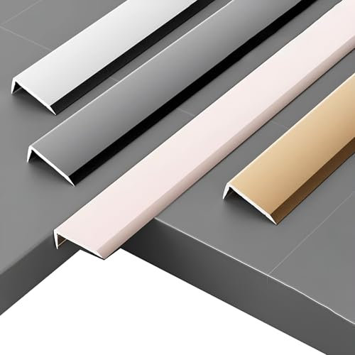 Coayuou Übergangsprofil Pflegeleicht Metallschiene 3 Stück 90cm Treppenkantenprofil Alu Aus Aluminiumfliesenprofil Ideal Für Küche, Bad Und Wohnzimmer(Schwarz,1.4 * 0.4cm)