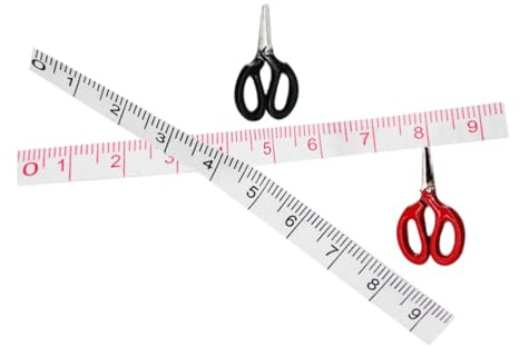 Sosoport 1 Juego Modelo Tijeras Regla medidora de Coser Muñeca Costura gobernante - Decoración Mini casa Delicada Mini decoración de la casa Modelo de Tijera Modelo de Mini Tijera aleación