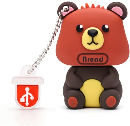 BORLTER CLAMP 32GB USB Stick Cute Flash Drive Bear Shaped Memory Stick Novelty USB Drive Pendrive Thumb Drive Gift for External data Storage