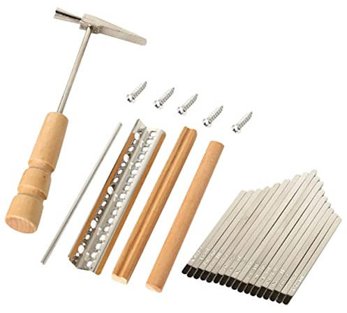 Sosoport Daumenklavier 17 Tasten Satz aus Metall Kalimba Selbstgemacht Ersatzteile mit Tonleitern Gravur Zubehör für Anfänger und Reparatur
