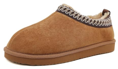 SMajong Pantofole Donna Uomo Inverno Peluche Ciabatte Casa Comode Scarpe di Cotone Morbida Nero Marrone 39 EU