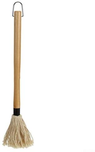 Gdfnmogo Balai à badigeonner avec manche en bois, brosse à sauce avec fibres de coton, passe au lave-vaisselle, brosse à badigeonner pour barbecue et cuisiner (D)