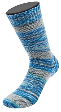 MEILENWEIT 8-fach 150g Print 9978 - Türkis/Hellgrau/Kobaltblau/Jeans/Hellblau/Dunkelgrau
