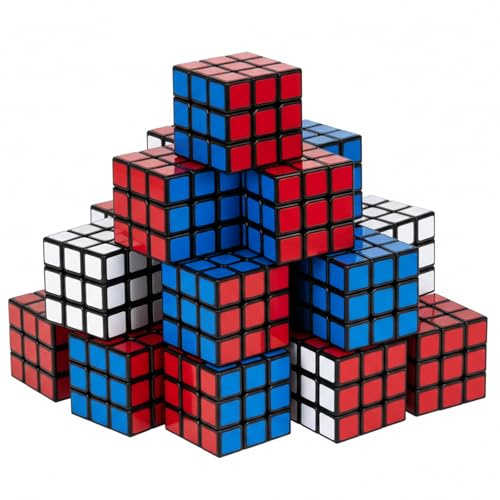 Mini Zauberwürfel, 20 Stück 3x3 Zauberwürfel Set, Ideal für Erwachsene, Perfekt als Reisespiel, Mitbringsel oder Denkspielzeug, Fördert Konzentration und Logisches Denken