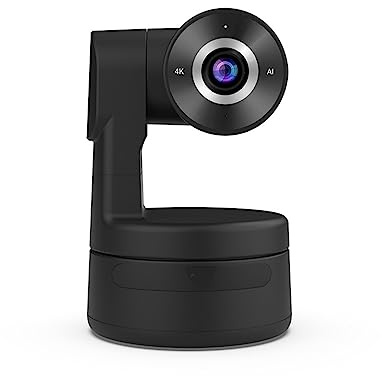 LLOOPK Webcam, 4K Auto Focus AI-Powered PTZ Webcam Control Remoto Living Stream Camera 3X Zoom Auto Track Online Meeting Video Camera