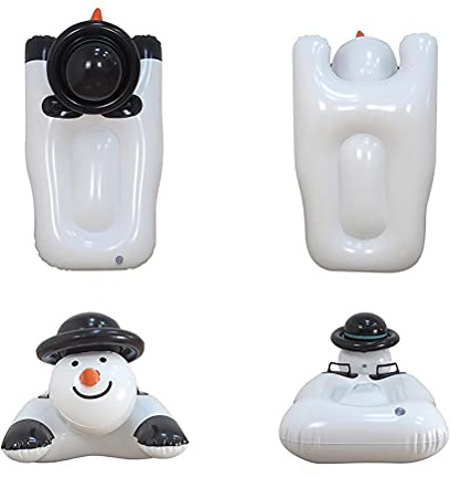 Aramox Trineo de Nieve Inflable con Tubo de Nieve con Diseño de Muñeco de de Dibujos Animados, Asas Duraderas, Tamaño Grande de 42 Pulgadas para Niños y Adultos, Diversión Al Aire en Invierno