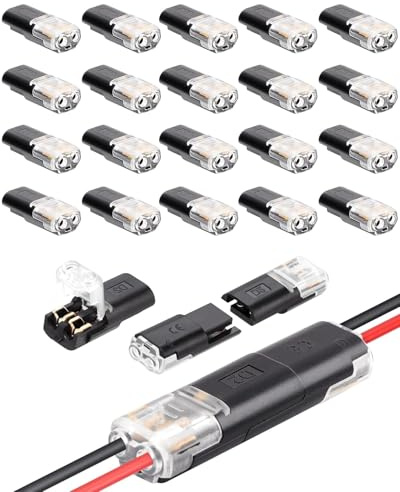 THQAE 30 Pcs connettori elettrici rapidi, Connettori Elettrici Rapidi, 2 Pin Morsetti Elettrici, Connettore Elettrico, Connettori Morsetti per Cavi Elettrici Terminali Del Connettore Automatico