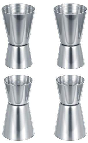 4 unidades de bebidas alcohólicas de 15 ml y 30 ml, medidas de acero inoxidable, medidas de bebida para bebidas alcohólicas, medidor de bebidas alcohólicas, vinos, cócteles, bebidas, vertedores