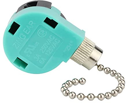 Nikou 2 Piezas ZE-268S6 Interruptor de Ventilador de Techo de 3 Velocidades | Interruptores de Cadena de Tracción de Control de Luz, 4 Cables, Repuesto de ventiladores de techo, para Lámpara de Araña