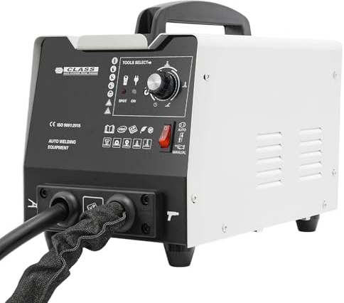 Spotter Soudure Carro, Tir Clou Auto, Deboss Auto, Poste Soud Point 3500A 3kW 220V EU Kit Outils Fer Alu Boîte Accessoires Portable, Réparation Bosses, Garage Atelier, Voiture Camion Moto, 42x32x30cm