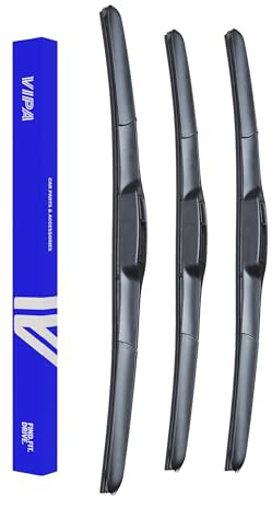 Vipa Car Parts Premium Wiper Blade Set | fits: HONDA CIVIC MK 9 Hatchback (Jan 2012 to Dec 2017) | All-Weather Performance | Durable, Streak-Free Windshield Wipers | Easy Installation