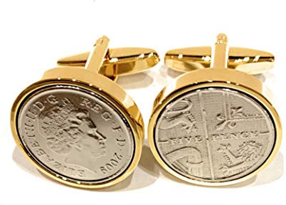 Premium HT Manschettenknöpfe zum 16. Hochzeitstag 2009, 16. Hochzeitstag, 2009, Münze – HT, Metall, Andere Verschlusstypen