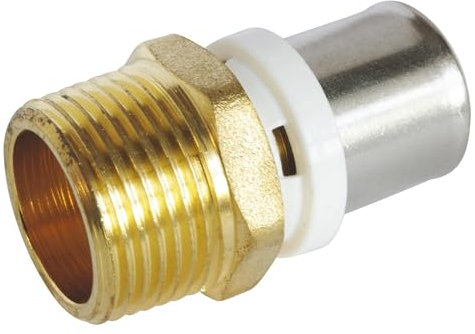 SOMATHERM FOR YOU - Raccordo diritto maschio della piegatura del tubo multistrato Ø20 - Maschio 20/27 (3/4 '') Per collegare un tubo multistrato di diametro Ø20