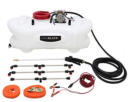 Pulverizador ATV Remolque 12V Tanque 60L Presión 12 Bar Granja Agrícola Tanque Jardín Esparcidor Pesticida Herbicida Fertilizante Abono Líquido Desinfectante Rociador Malas Hierbas + Fijaciones