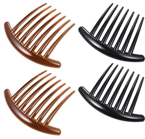 SOLUSTRE 10stücke Acryl-haarkämme Seitenkämme Als Steckkämme Für Damen Und Mädchen Je in Schwarz Und Klassisches Design Für Alltag Und Anlässe