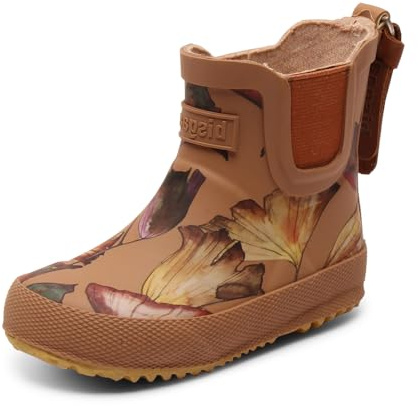 Bisgaard Bottes de pluie unisexes en caoutchouc pour bébé, Camel Flowers, 23 EU