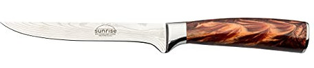 Rockingham Forge Ausbeinmesser, Sunrise Kollektion, 15cm, 6 Zoll, Brauner Harzgriff, Klinge aus Rostfreiem Stahl, Edelstahl, Geschenkverpackung, RF-2106BR