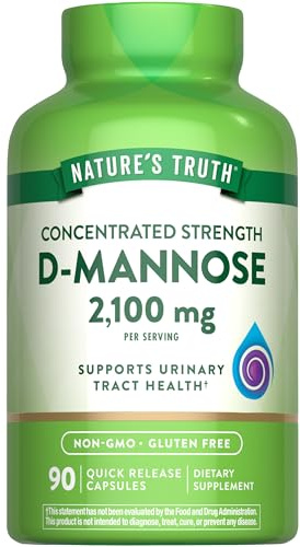 Nature's Truth D-Mannose Pills | 2100mg | 90 Capsules | Non-GMO & Gluten Free Supplement