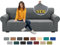 XINEAGE Funda de Sofá 3 Plazas, Fundas Sofa Elasticas para Salón, Fundas de Sofa Ajustables, Funda de Sofá Jacquard para Perros/Mascotas, Protector Sofa Antideslizante (3 Plazas, Gris Claro)