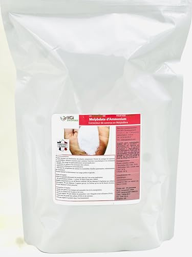 Molybdate d’Ammonium – Correcteur de carence en Molybdène – Engrais foliaire – Poudre soluble – Pur à 99% – 50 g – Conditionné en France
